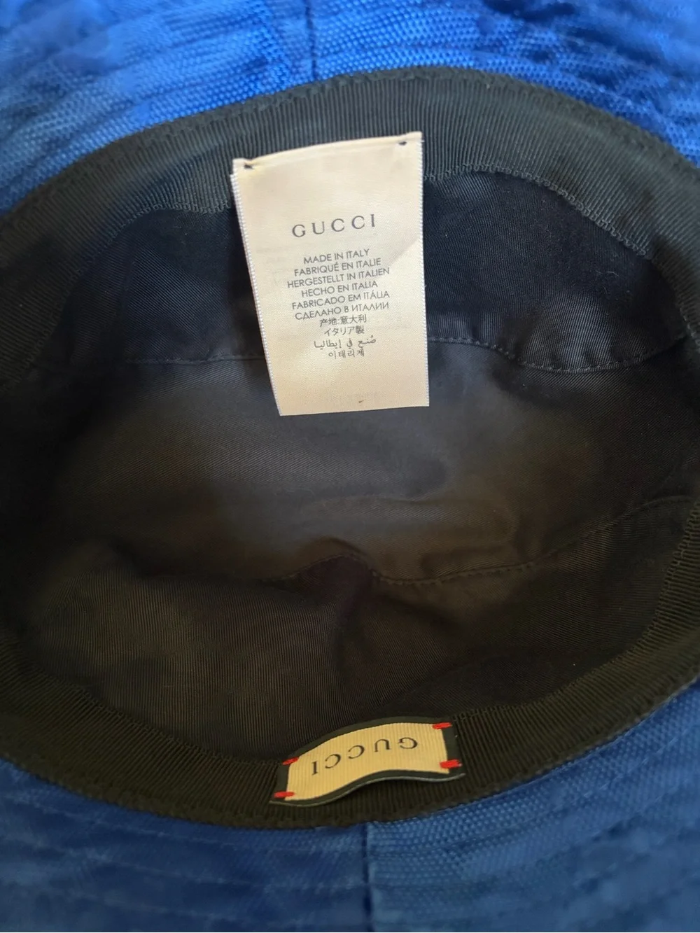 Gucci Blue GG Monogram Bucket Hat size small